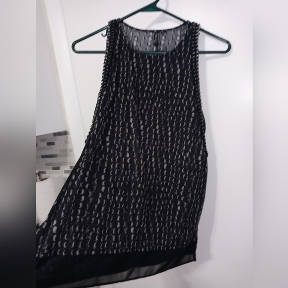 Guess Women's "CHAINLINK" Tank Top black Gray With Double Metallic Chain trim - Picture 1 of 13
